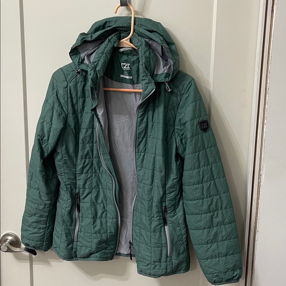 Cutter & Buck green puff jacket